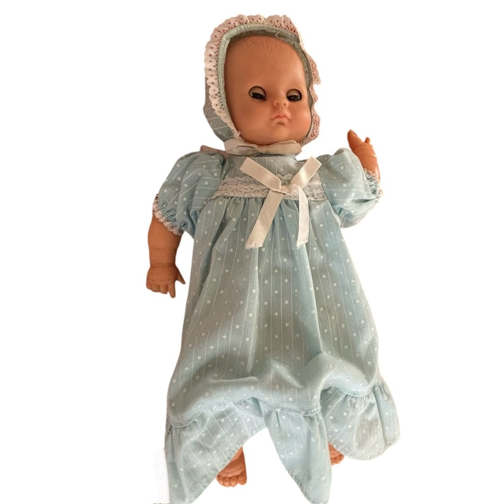 VTG 1987 Cititoy doll eyes open & close 13” fairycore nightgown & bonnet